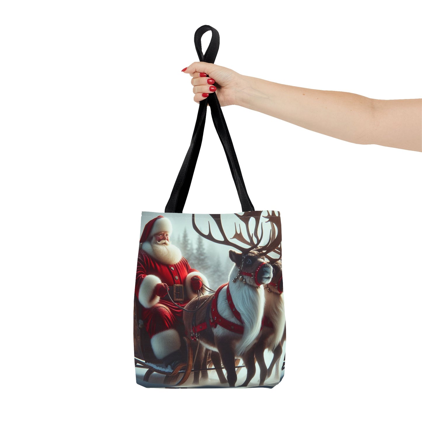 Tote Bag (AOP) (Santa/Reindeer)
