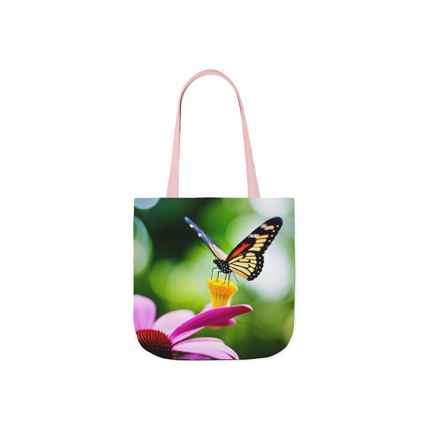 Canvas Tote Bag, 5-Color Straps (Butterflies)