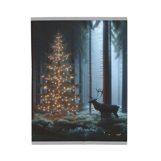 Velveteen Plush Blanket (Reindeer)