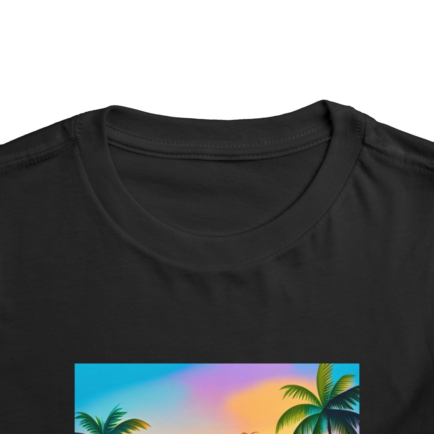 Toddler Short Sleeve Tee (Dolphin Palm Tree)