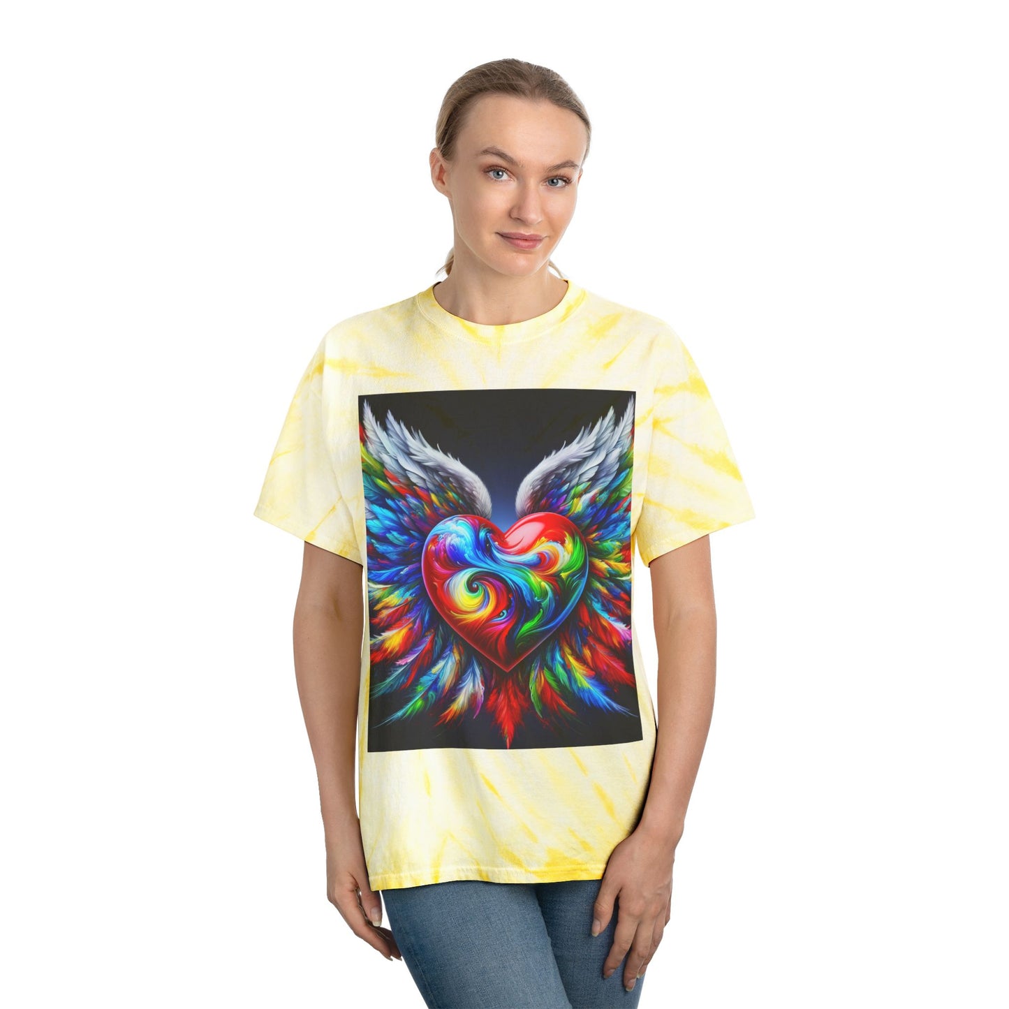 Vibrant Tie-Dye Tee with Heart Design - Celebrate Love & Freedom