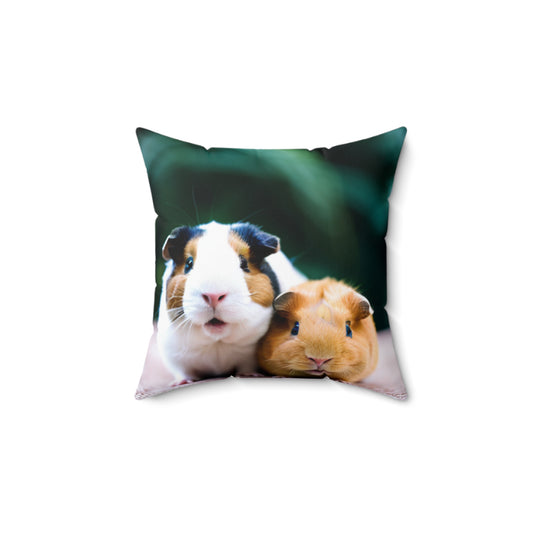 Spun Polyester Square Pillow (Guinea Pigs)
