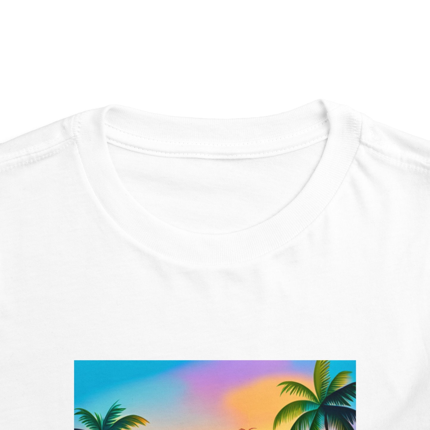 Toddler Short Sleeve Tee (Dolphin Palm Tree)