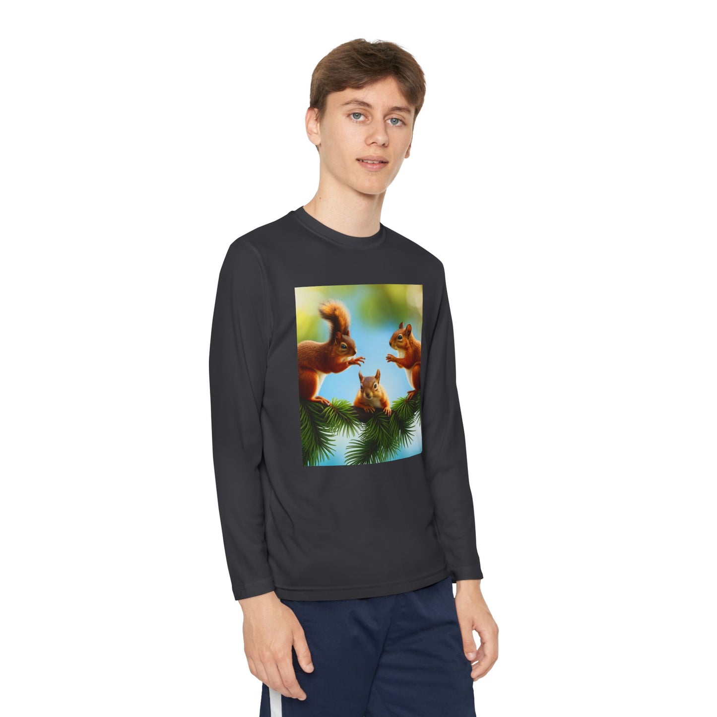 Youth Long Sleeve Competitor Tee (Squirrels)