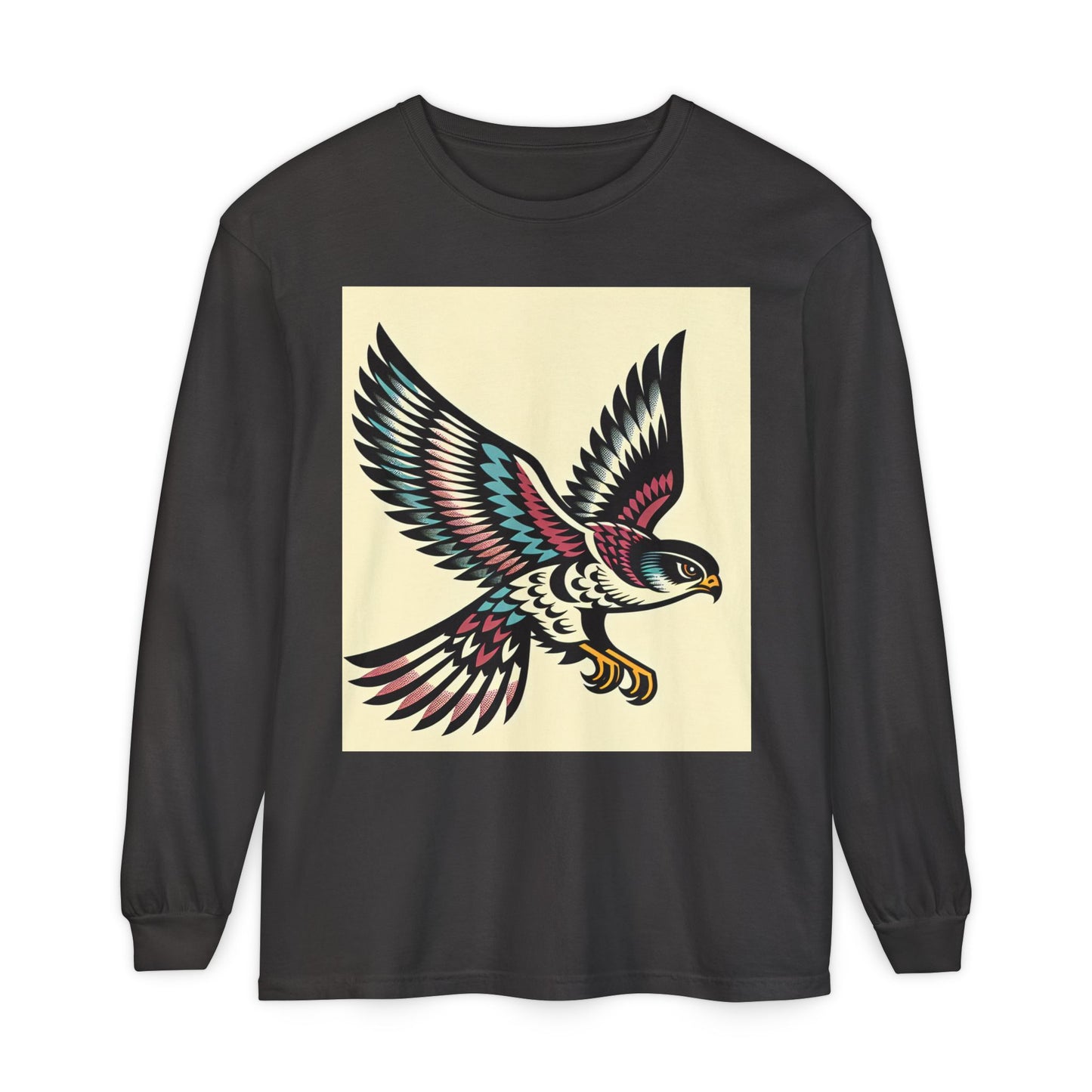 Unisex Garment-dyed Long Sleeve T-Shirt (Falcon)