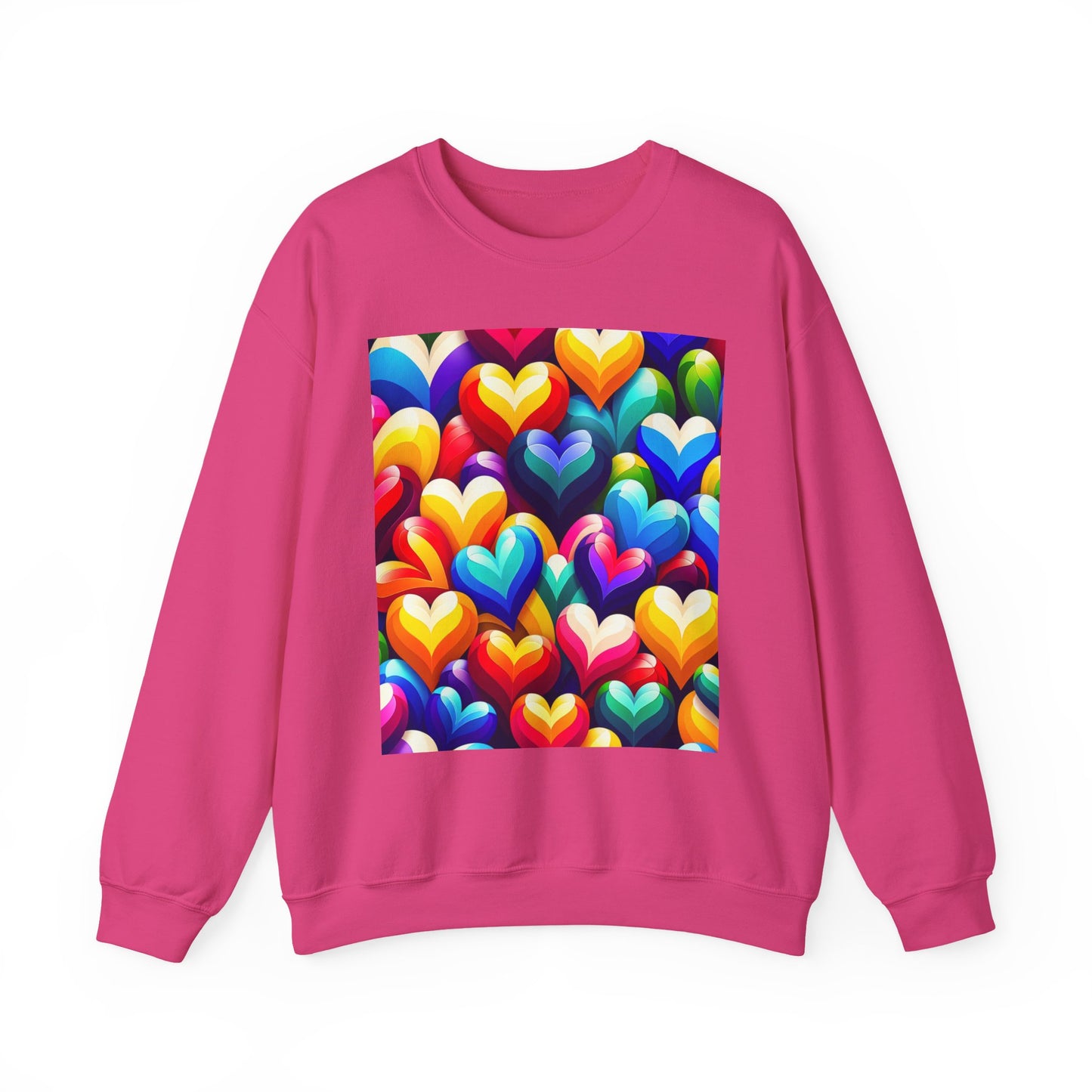Unisex Heavy Blend™ Crewneck Sweatshirt (Colorful Hearts)