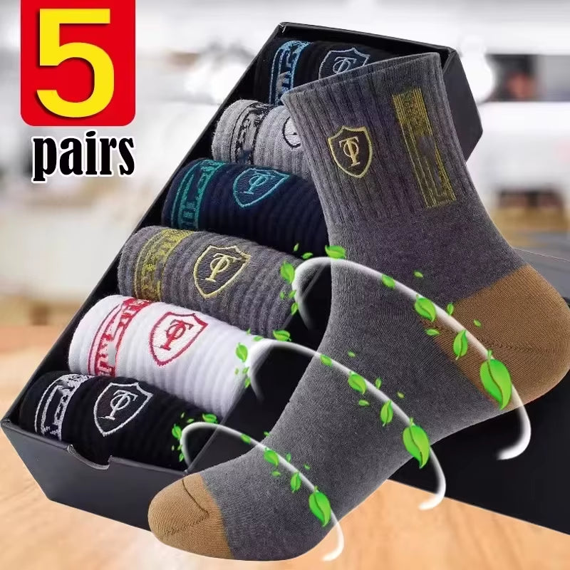  Breathable Cotton Sports Stockings Men Bamboo Fiber Autumn and Winter Men Socks 