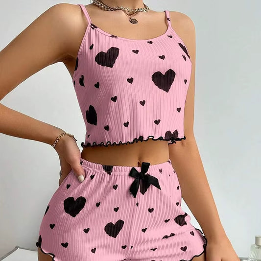 Women's Pajamas Set Sleepwear Heart print