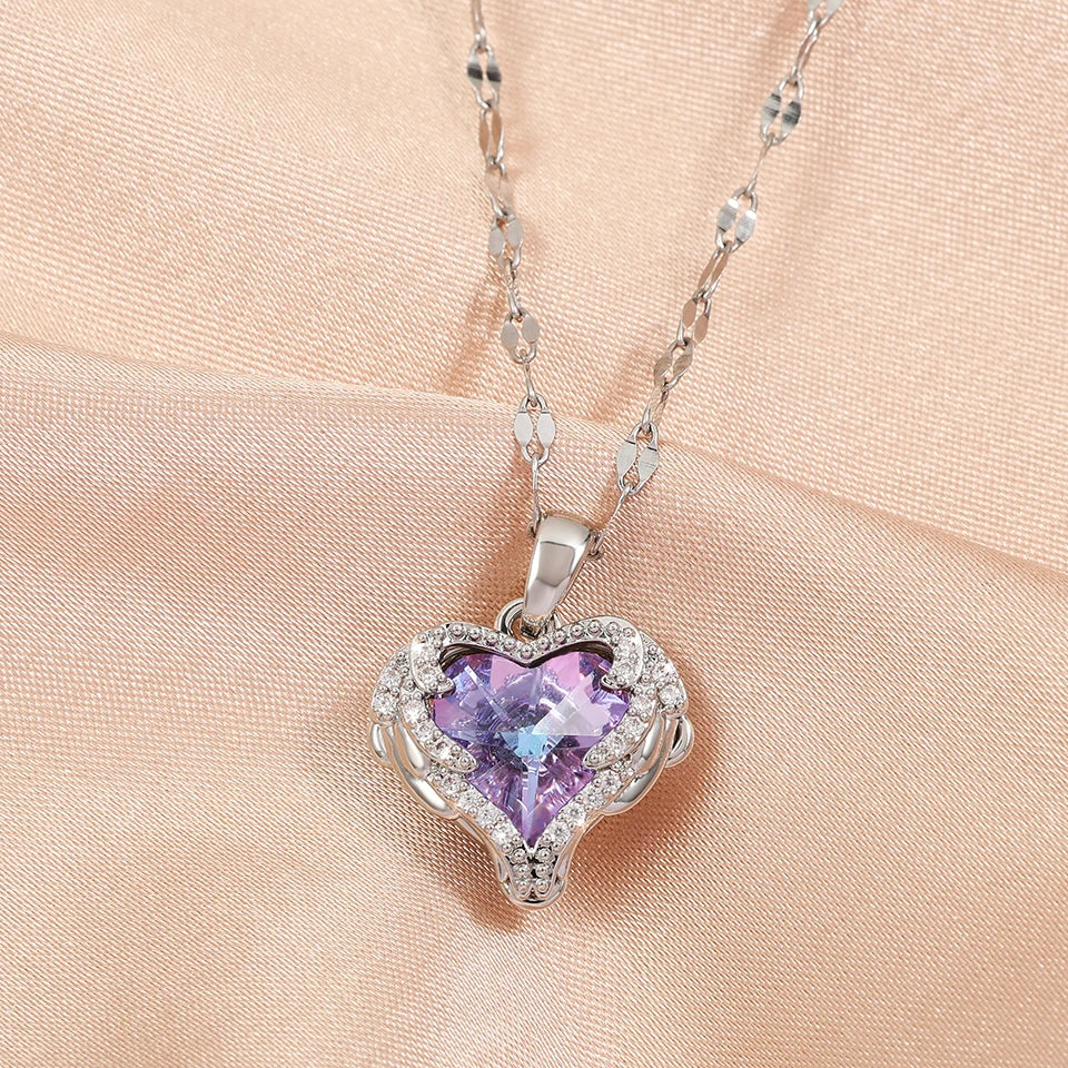 Celestia Gold Crystal Heart Necklace